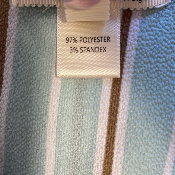 Monteau Faux Wrap Tie Back Striped Dress With Flutter Sleeve - Size Medium - Picture 5 of 12